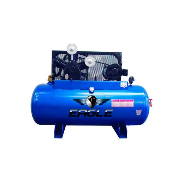 Wood Industries Eagle 153120H2-MS208, 15 HP, Two-Stage Compressor, 120 Gal, Horiz., 200 PSI, 44.7 CFM, 3-Phase 208V 153120H2-MS208 - main